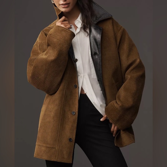 NWOT Maeve Patent Chore Jacket Size Small - Picture 3 of 15